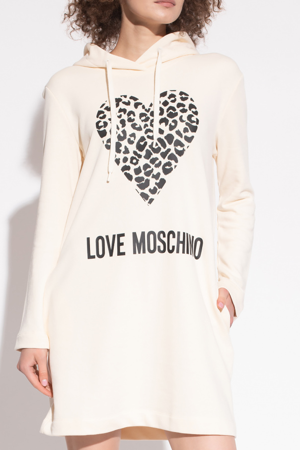 Love Moschino Dress with logo | Womens Black Hoodie Dress